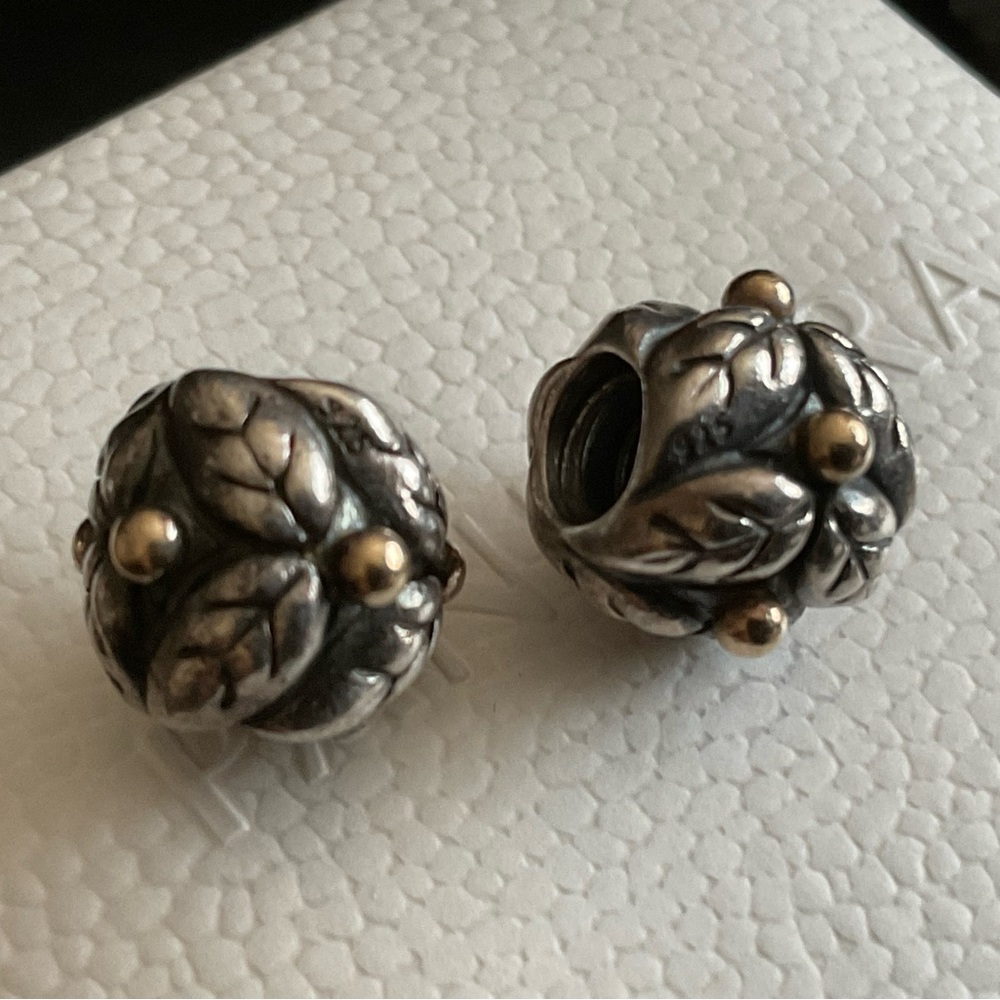 Two tone charms 14k gold